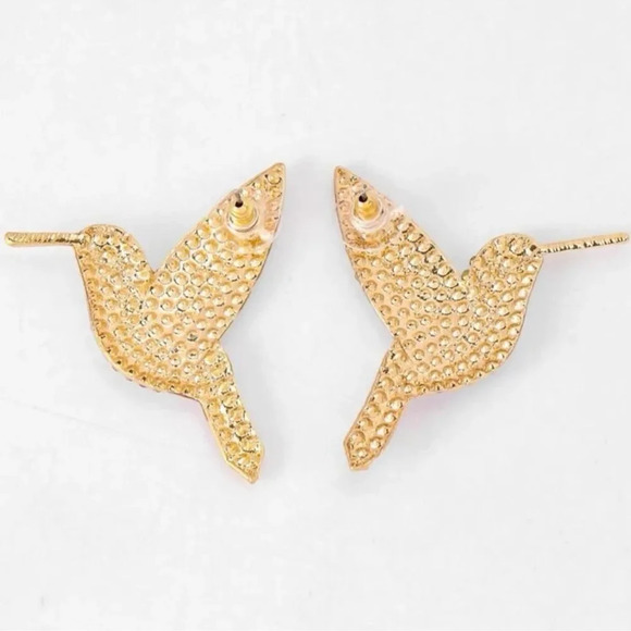 Zara Hummingbird Purple Crystal Earrings - Picture 4 of 9